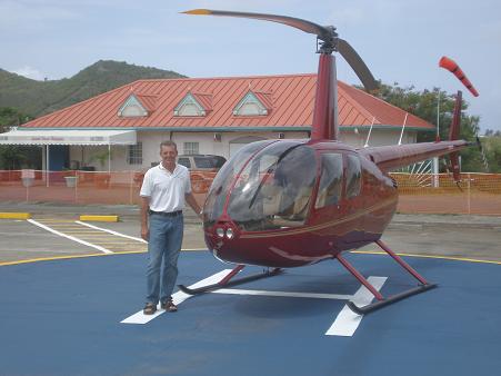 Front View - Robinson R44 with PJ-LIH registration (red)